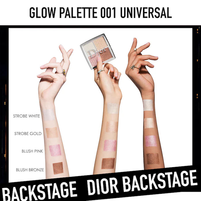 Paleta de Iluminadores BACKSTAGE Glow Face Palette - Dior vista frontal con fondo blanco.