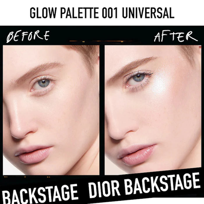 Paleta de Iluminadores BACKSTAGE Glow Face Palette - Dior vista frontal con fondo blanco.