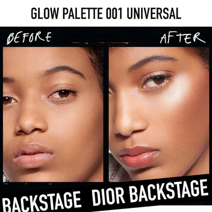 Paleta de Iluminadores BACKSTAGE Glow Face Palette - Dior vista frontal con fondo blanco.