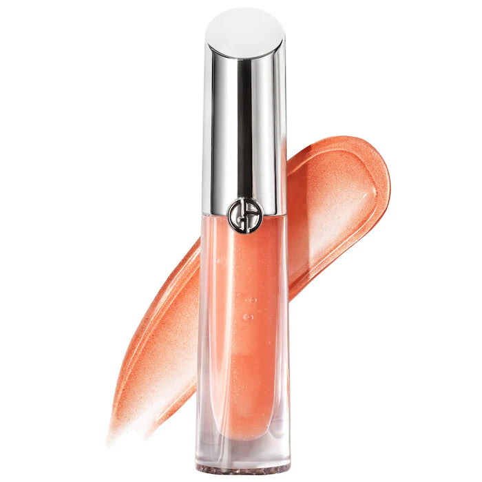 Gloss Labial Prisma Glass Hydrating with Squalane - Armani Beauty vista frontal con fondo blanco.