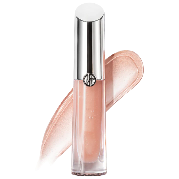 Gloss Labial Prisma Glass Hydrating with Squalane - Armani Beauty vista frontal con fondo blanco.