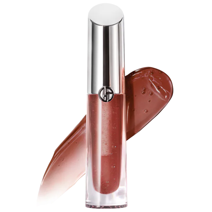 Gloss Labial Prisma Glass Hydrating with Squalane - Armani Beauty vista frontal con fondo blanco.