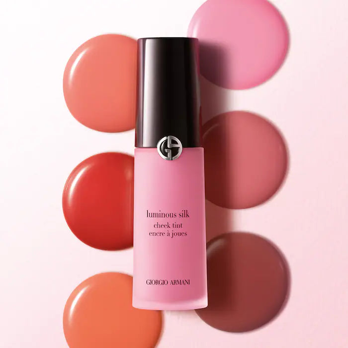 Rubor Líquido Luminous Silk Cheek Tint - Armani Beauty vista frontal con fondo blanco.