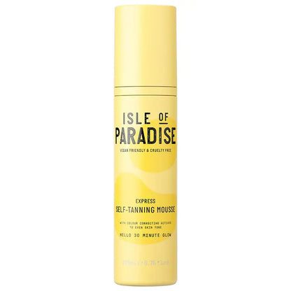 Autobronceador Express Self-Tanning Mousse - Isle of Paradise vista frontal con fondo blanco.