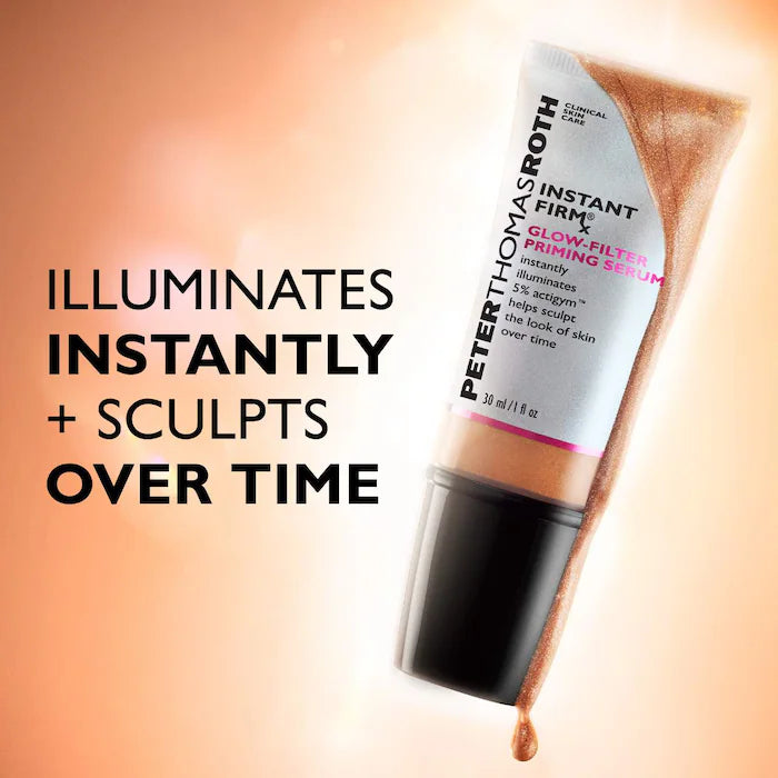 Primer iluminador Instant FIRMx® Glow-Filter Priming Serum - Peter Thomas Roth vista frontal con fondo blanco.