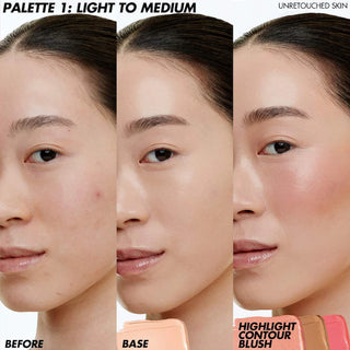 Paleta HD SKIN FACE ESSENTIALS PALETTE 4 en 1 (base + contorno + iluminador + rubor en crema) - MAKE UP FOR EVER