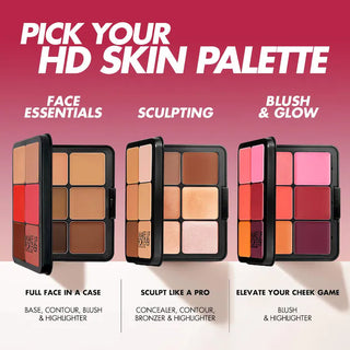 Paleta HD SKIN FACE ESSENTIALS PALETTE 4 en 1 (base + contorno + iluminador + rubor en crema) - MAKE UP FOR EVER