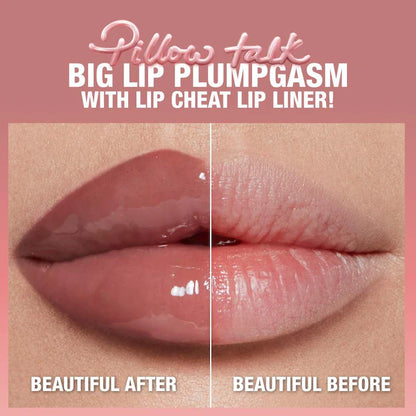 Lip Gloss Voluminizador Pillow Talk™ Big Lip Plumpgasm - Charlotte Tilbury vista frontal con fondo blanco.