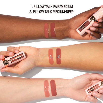 Lip Gloss Voluminizador Pillow Talk™ Big Lip Plumpgasm - Charlotte Tilbury vista frontal con fondo blanco.