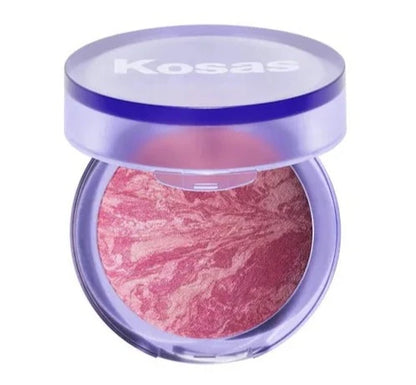 Rubor dimensional iluminador Blush is Life Baked Talc-Free™ - Kosas vista frontal con fondo blanco.