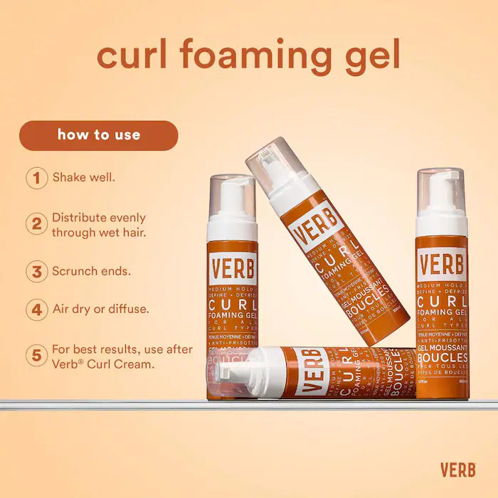 Curl Foaming Gel Define + Anti Frizz para cabellos rizados - Verb