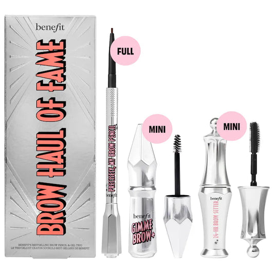 Set para cejas Brow Haul of Fame - Benefit Cosmetics vista frontal con fondo blanco.