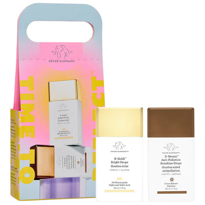 Time to Reflect™ Serum Duo Bronceador + Iluminador - Drunk Elephant vista frontal con fondo blanco.