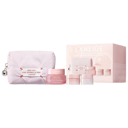 Set Skincare hidratante y reafirmante Plump Firm & Glow Set - LANEIGE vista frontal con fondo blanco.