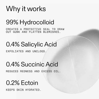 Parches para acné Hydrocolloid Invisible Pimple Patches + Salicylic Acid - The INKEY List