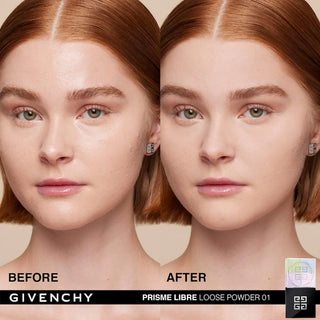 Polvo fijador Prisme Libre Illuminating & Color Correcting Loose Powder - Givenchy vista frontal con fondo blanco.