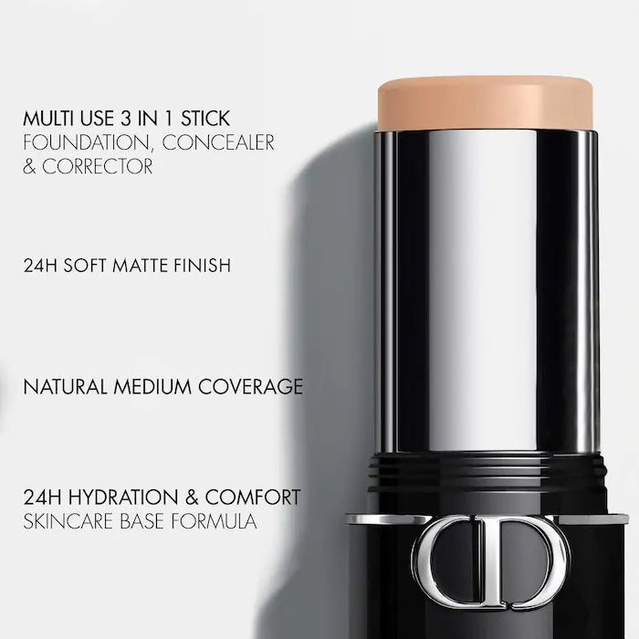 Base en Barra Unreal Forever Skin Perfect 24H Multi Use Foundation - DIOR vista frontal con fondo blanco.