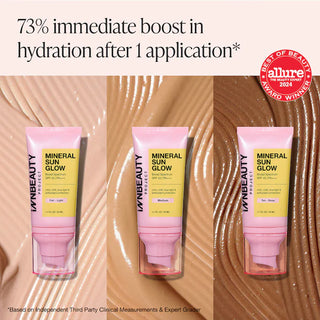 Protector solar facial Mineral Sun Glow Broad Spectrum Sunscreen SPF 43 PA +++ con péptidos y vitamina C - INNBEAUTY PROJECT