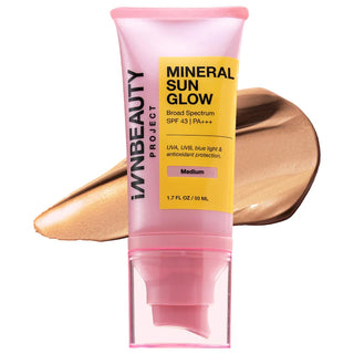 Protector solar facial Mineral Sun Glow Broad Spectrum Sunscreen SPF 43 PA +++ con péptidos y vitamina C - INNBEAUTY PROJECT