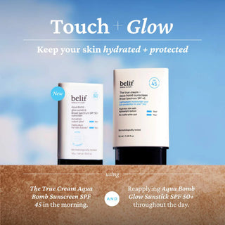 Protector solar facial Aqua Bomb Korean Glow Sunstick SPF +50 - belif