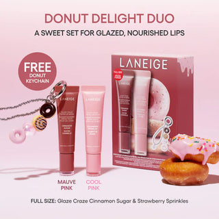 Set de bálsamos labiales Glaze Craze Donut Delight Hydrating Tinted Lip Serum Duo - LANEIGE