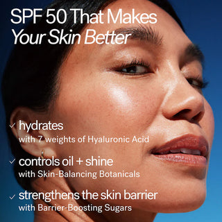 Protector solar facial Sun Serum Mineral Sunscreen SPF 50 fórmula Oil Control por 8 horas - ILIA