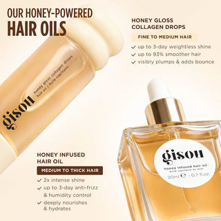Aceite capilar Honey Gloss Collagen Drops para cabello fino a medio - Gisou