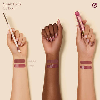 Mauve Faves Lip Duo Makeup Gift Set - Rare Beauty