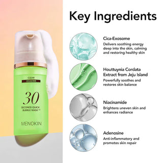 Mascarilla facial de burbujas Calmante 30 sec Quick Bubble Mask con Cica-Exosome - MENOKIN