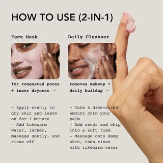 Mascarilla facial Strawberry Vanilla Face Mask Cleanser+Niacinamide - Whipped