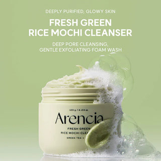Limpiador facial Fresh Green Rice Mochi Foaming Cleanser con té verde para el acné - Arencia