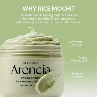 Limpiador facial Fresh Green Rice Mochi Foaming Cleanser con té verde para el acné - Arencia