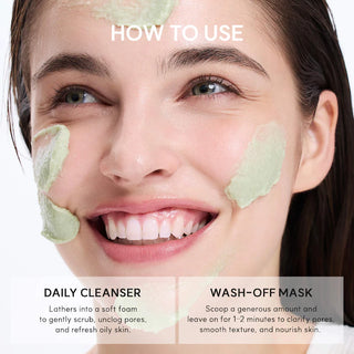 Limpiador facial Fresh Green Rice Mochi Foaming Cleanser con té verde para el acné - Arencia
