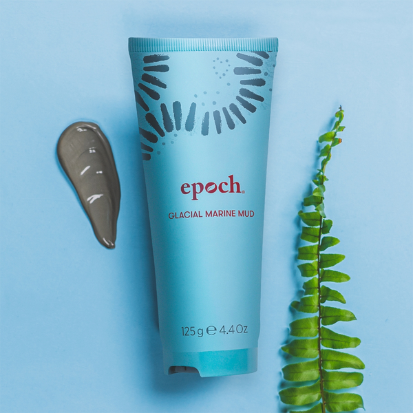 Mascarilla renovadora Epoch® Glacial Marine Mud - NU SKIN vista frontal con fondo blanco.