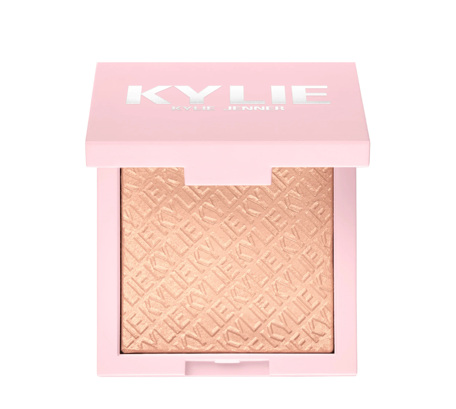 Polvo iluminador kylighter - Kylie Cosmetics vista frontal con fondo blanco.