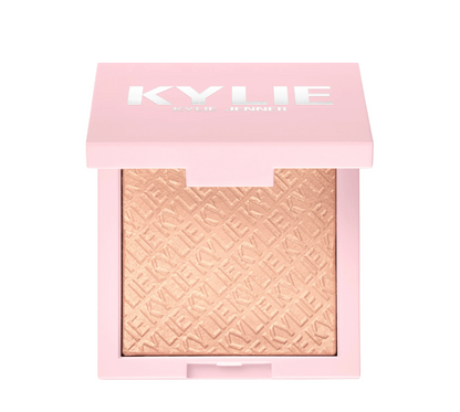 Polvo iluminador kylighter - Kylie Cosmetics vista frontal con fondo blanco.