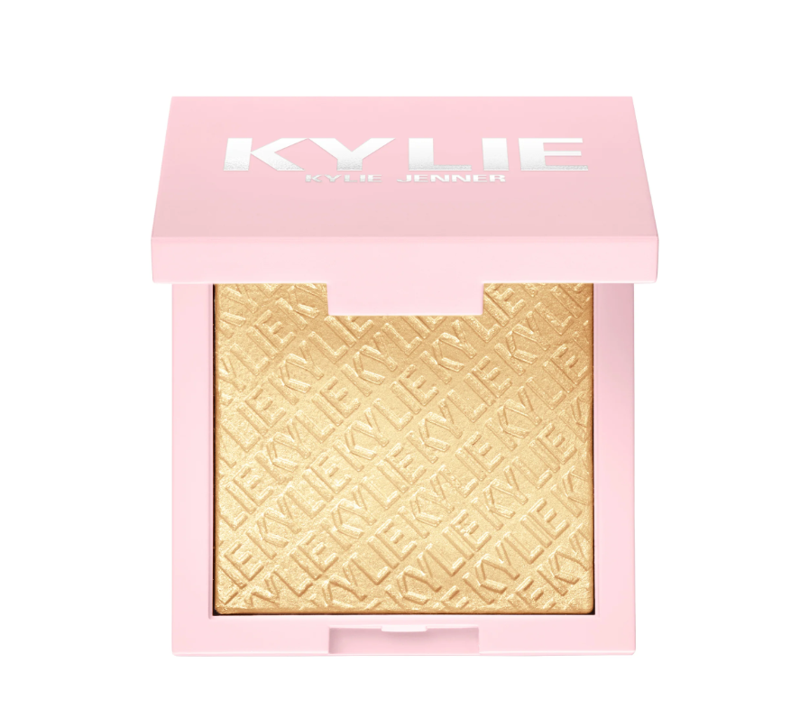 Polvo iluminador kylighter - Kylie Cosmetics vista frontal con fondo blanco.