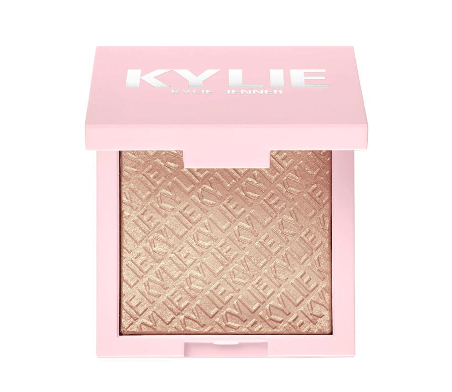 Polvo iluminador kylighter - Kylie Cosmetics vista frontal con fondo blanco.