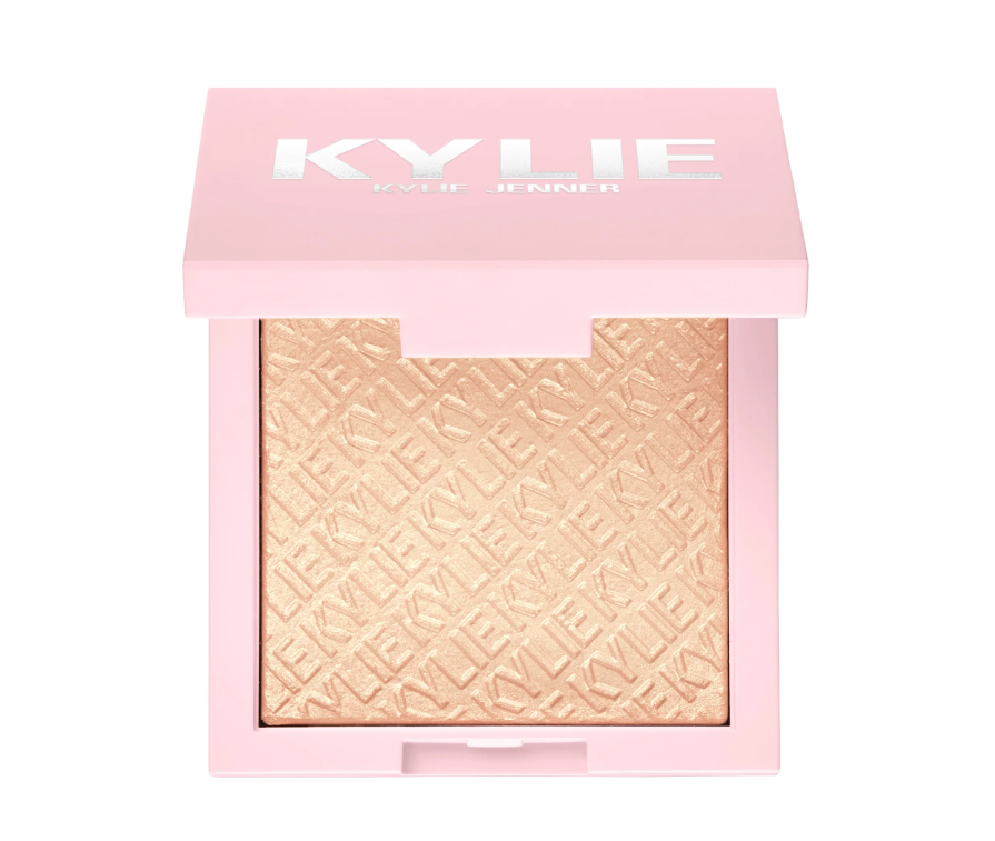 Polvo iluminador kylighter - Kylie Cosmetics vista frontal con fondo blanco.