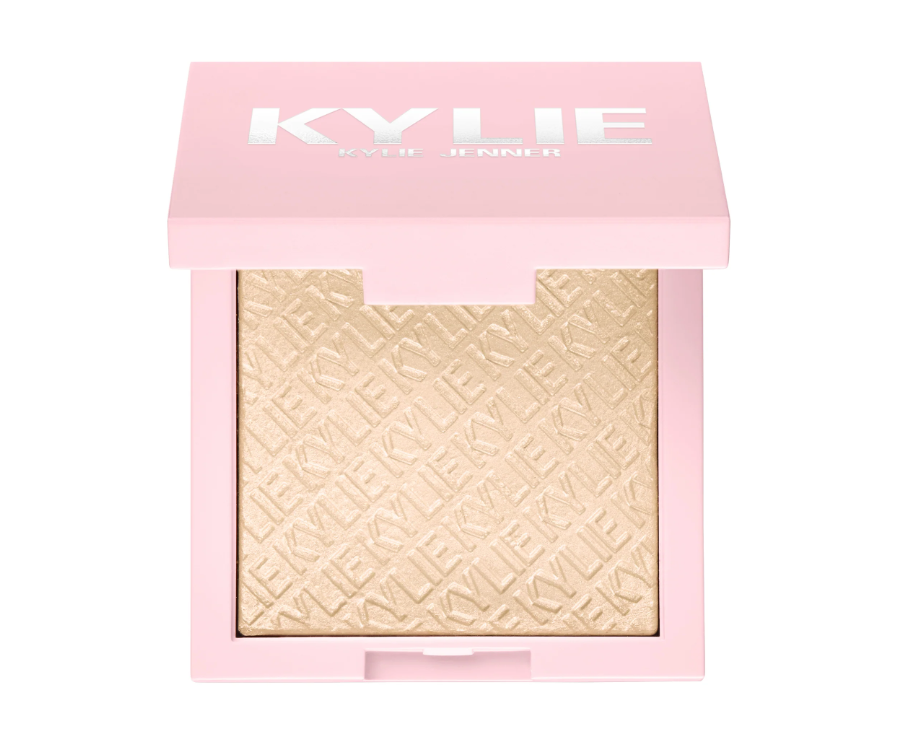 Polvo iluminador kylighter - Kylie Cosmetics vista frontal con fondo blanco.